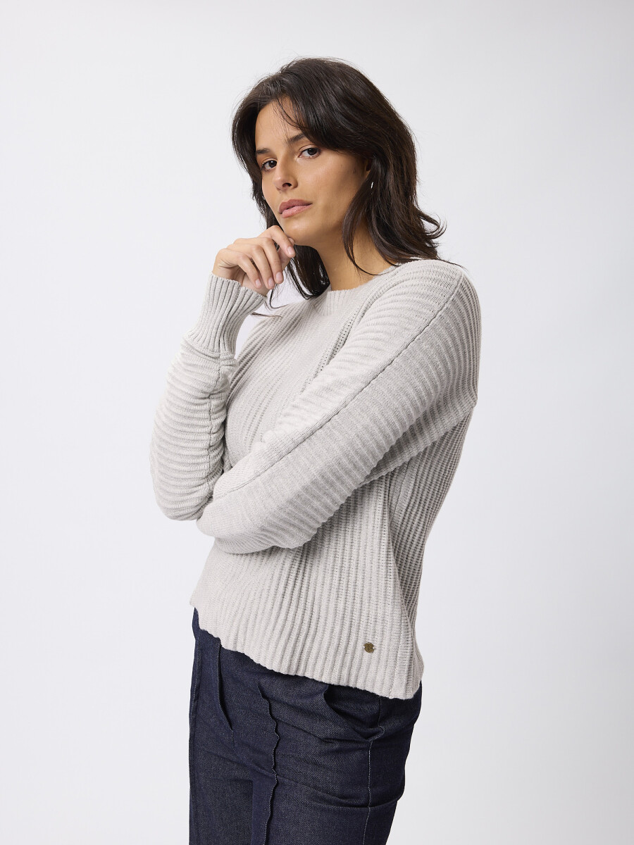 Sweater estructuras - gris claro 