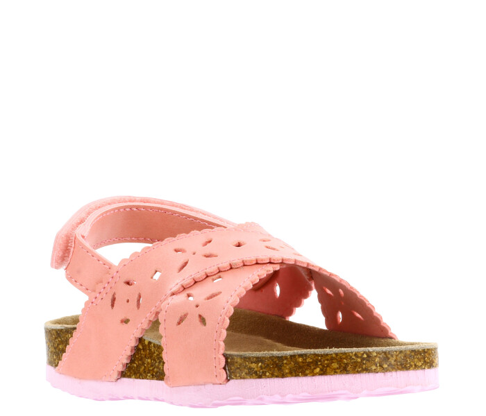 Sandalia de Niña Mini Miss Carol CROPS con diseño calado y velcro Rosado