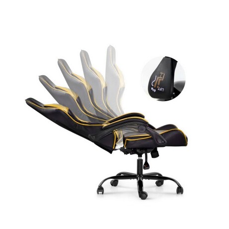 Silla Gamer Lumax Modelo ROM Negro/Dorado