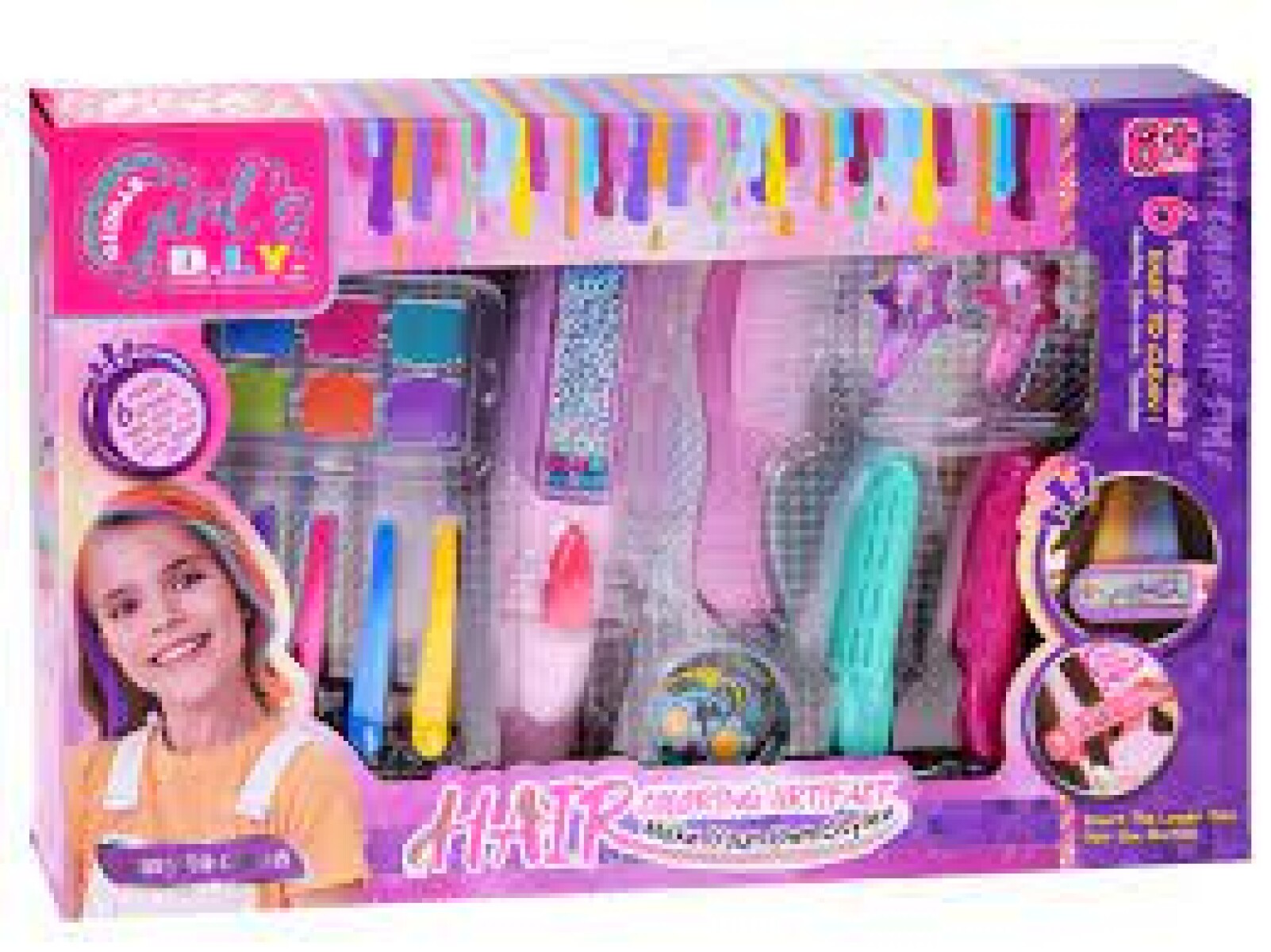 Tiza para el cabello, tinte colorido y set de peinado 
