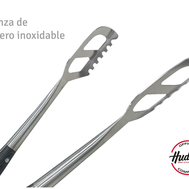 Pinza parrillera acero inoxidable y madera Pinza parrillera acero inoxidable y madera