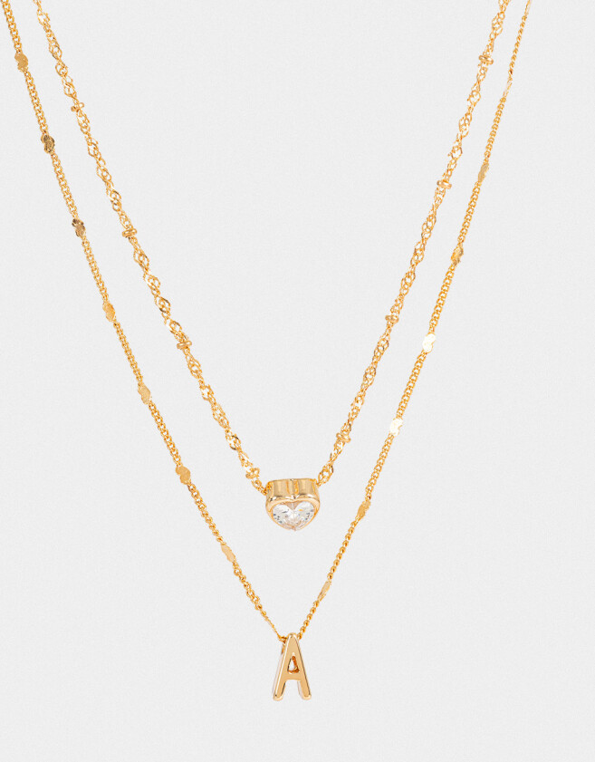 Collares Cortos Con cubic zirconia Collar Corto Cubic Inicial "a" - Dorado