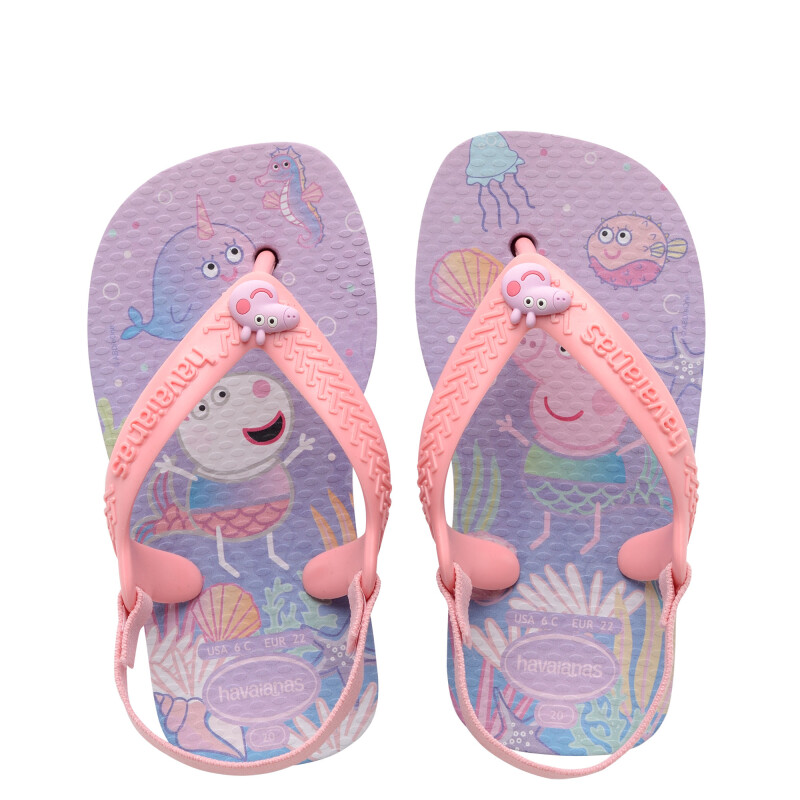 Sandalias Infantiles Havaianas Baby Peppa Pig Lila - Rosado