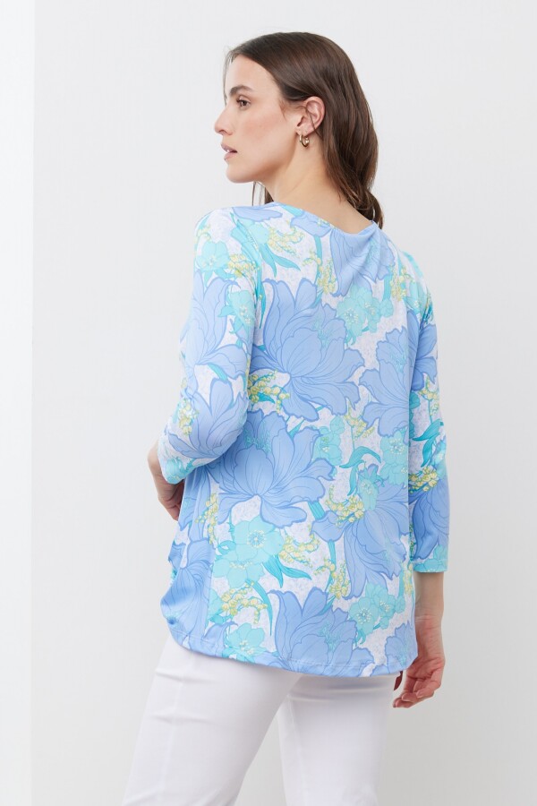 Blusa Hibiscos CELESTE/MULTI