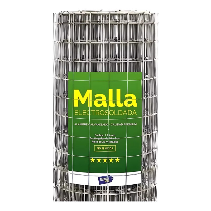 Tejido Malla Electrosoldada Galvanizada 1.66mm 1.50 X 20 Mts Gris