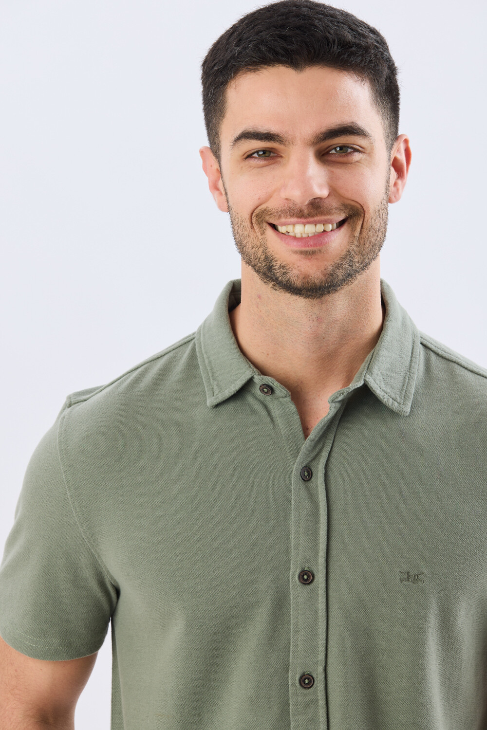 CAMISA PIQUÉ LISA Verde Claro