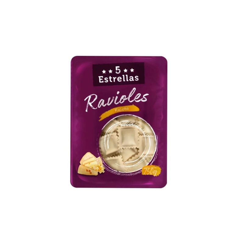 Ravioles de ricotta 5 Estrellas - 750 gr Ravioles de ricotta 5 Estrellas - 750 gr