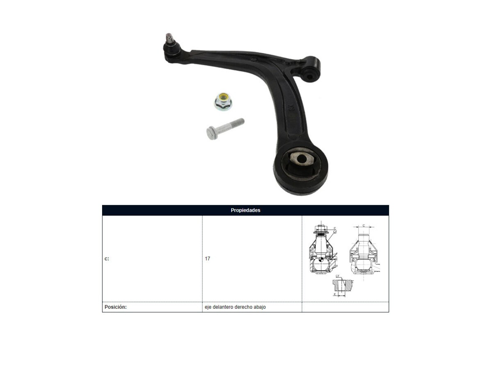 Parilla De Suspension Delantera Ford Ka 08-11 Izq 