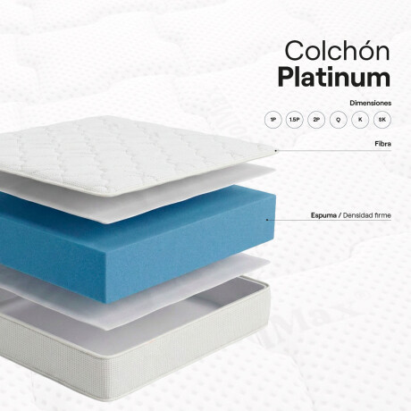 COLCHÓN 1 1/2 PLAZA ESPUMA BLANCO PLATINUM