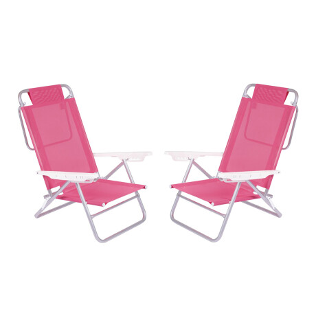 Set X 2 Sillas Summer 6 Posiciones Aluminio ROSADO