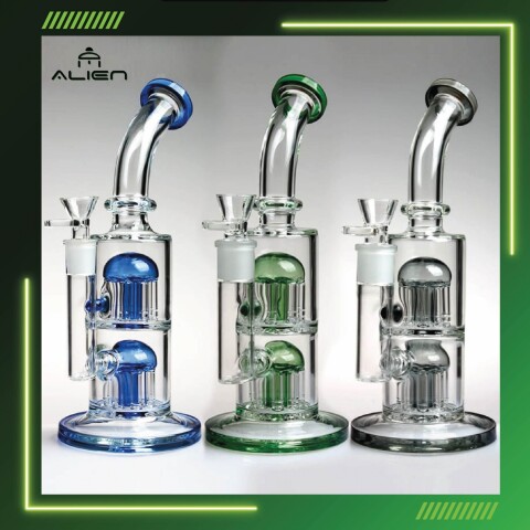 BONG ALIEN DOBLE PERC CON 16 BRAZOS 30CM DE ALTO - AL200 BONG ALIEN DOBLE PERC CON 16 BRAZOS 30CM DE ALTO - AL200