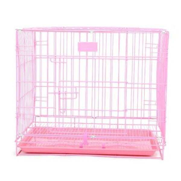 Canil Jaula Corral Perro Mascota Lili 90 cm Grande De Metal Variante Color Rosado