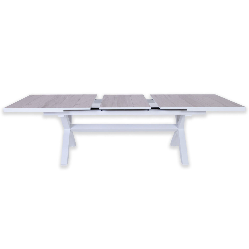 MESA COMEDOR EXTENSIBLE ALUMINIO BLANCO TUSCANY