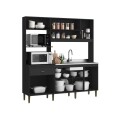 COCINA COMPACTA 1.86 MT 8 PUERTAS 1 CAJON - CELINE GRAFITO/CINZA COCINA COMPACTA 1.86 MT 8 PUERTAS 1 CAJON - CELINE GRAFITO/CINZA