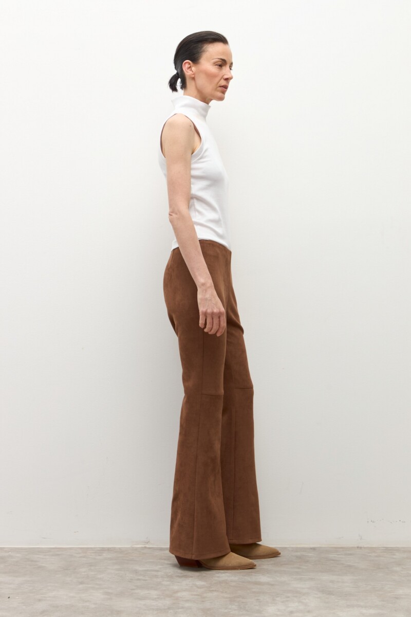 Leggings simil gamuza tostado