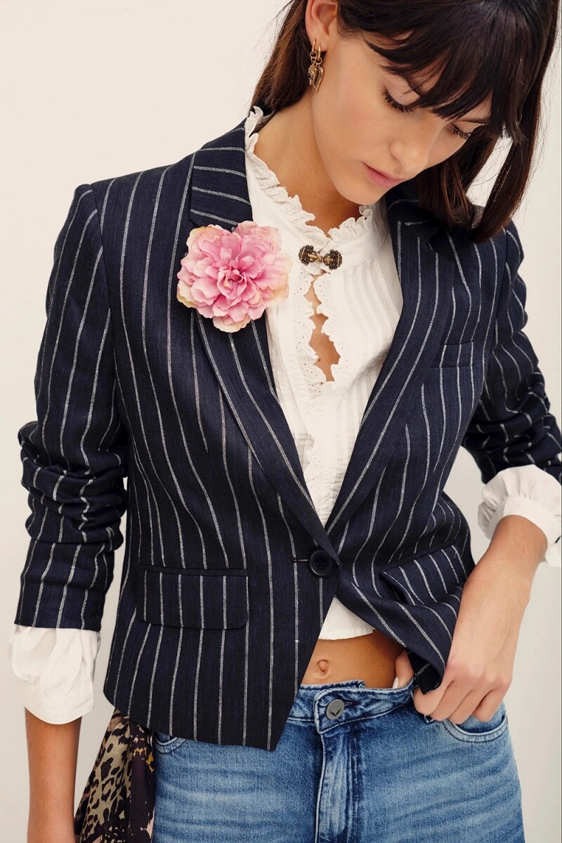 SACO STRIPES CROP Azul
