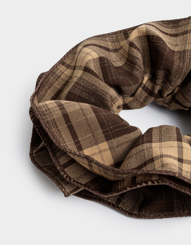 Skunzies Cuadros y Rayas Scrunchie - Estampado Escoces