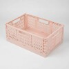 Cestos organizadores cajas plastico reforzado rosa