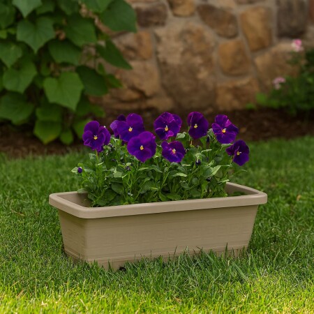 MACETA JARDINERA RECTANGULAR 17,5 LITROS ARENA BEIGE