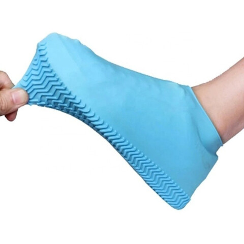 Zapatones Silicona Cubre Calzado Protec Sanitario Lluvia Variante Color Celeste M