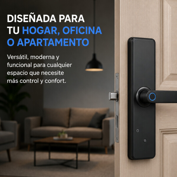 Cerradura Inteligente Digital Huella Contraseña Tarjeta Wifi Color Negro
