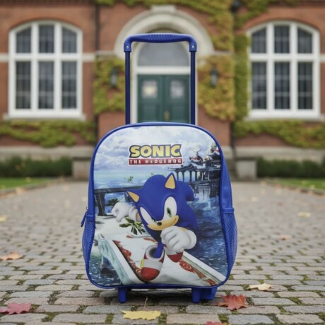 Mochila Sega Escolar Con carro 30x24 Sonic Prime Mochila Sega Escolar Con carro 30x24 Sonic Prime
