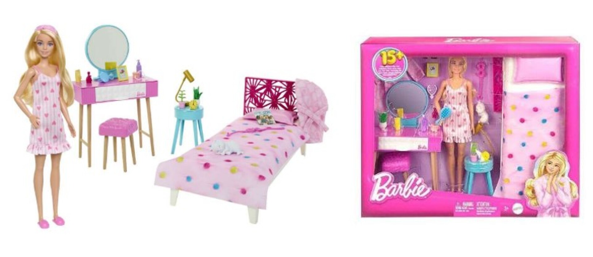 Playset Barbie Dormitorio y Muñeca HPT55 