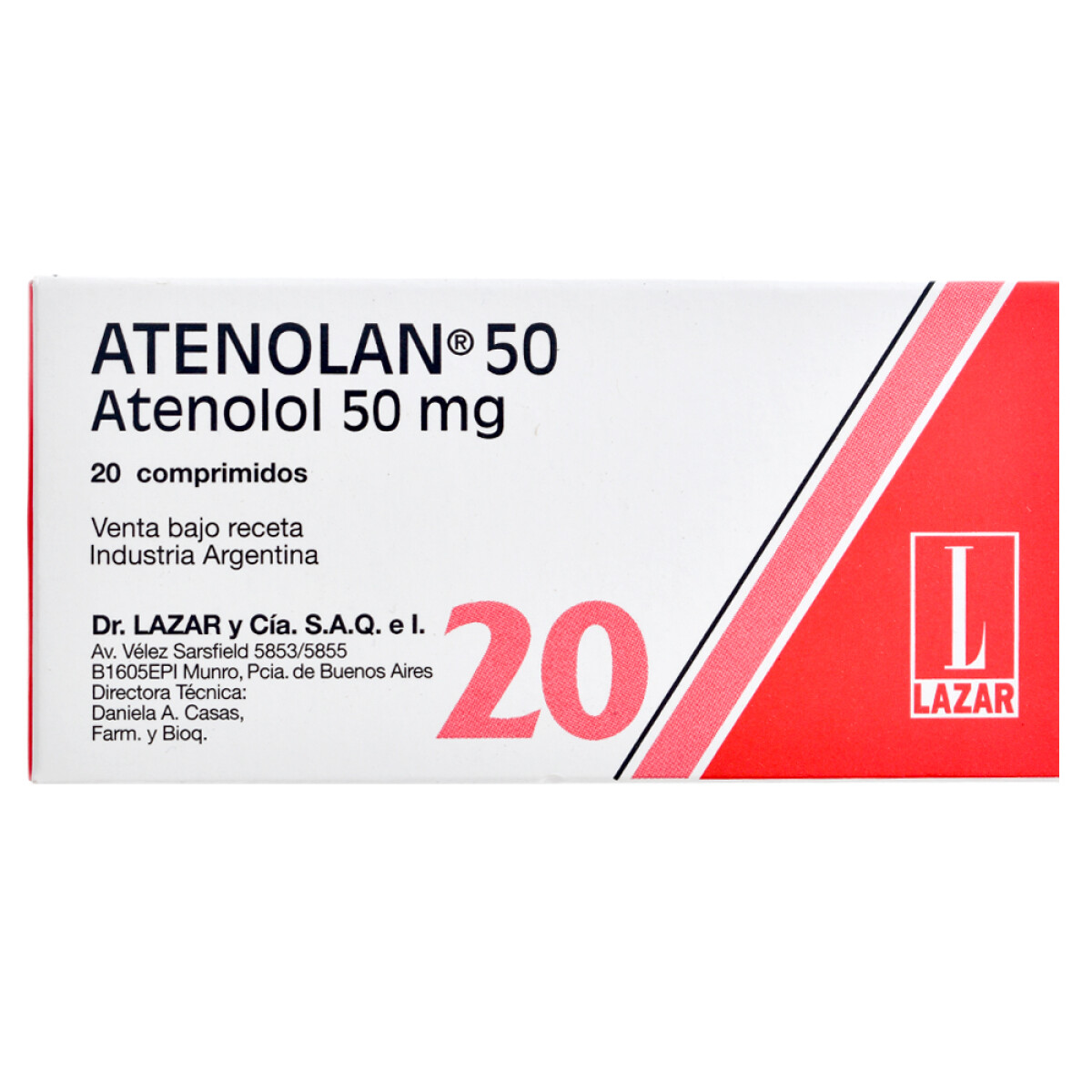 Atenolan 50 mg 20 Comprimidos 