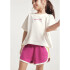 SHORTS FEM ROSA COM AMARELO