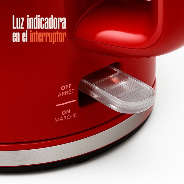 Jarra Electrica Marvo 1.7 Litros Corte Automatico Hervidor Variante Color Rojo