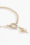 Pulsera acero dije estrella dorado