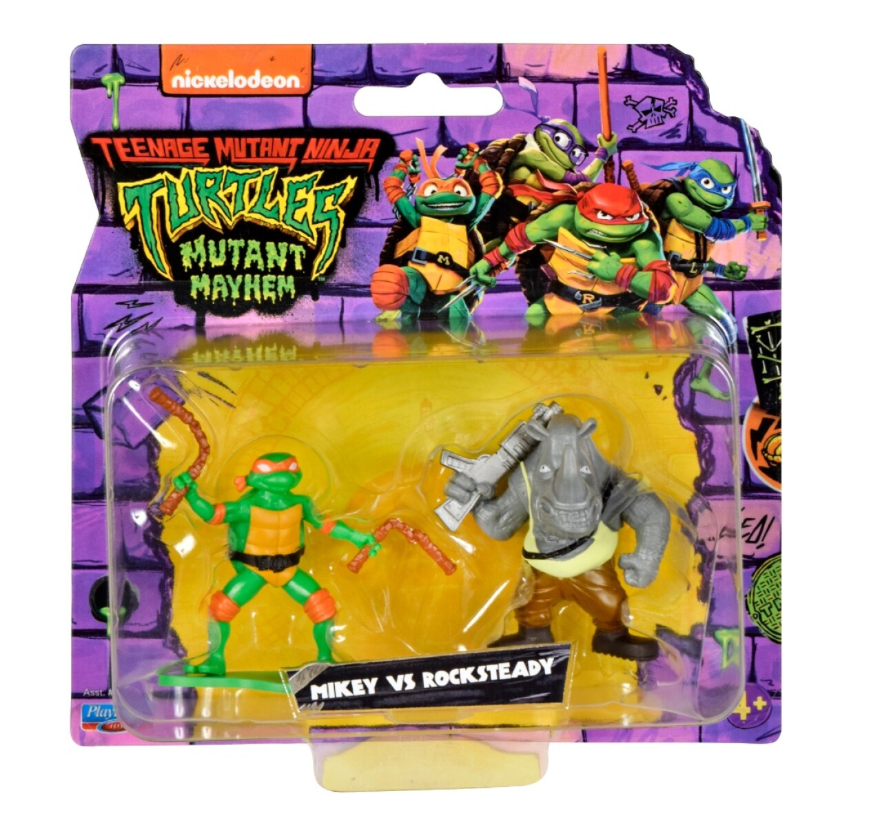 Tortugas Ninja - Mutant Mayhem - Mini Figuras x2 - Mikey VS Rocksteady 