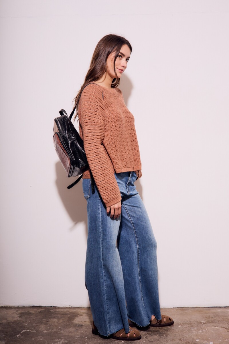 Sweater Texturado Lurex Mocha