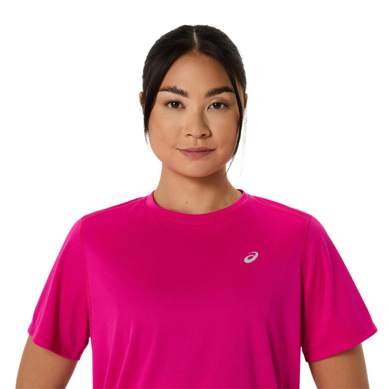 Polo Running Asics Silver SS Top Mujer Pink Rave