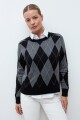 Sweater rombos negro
