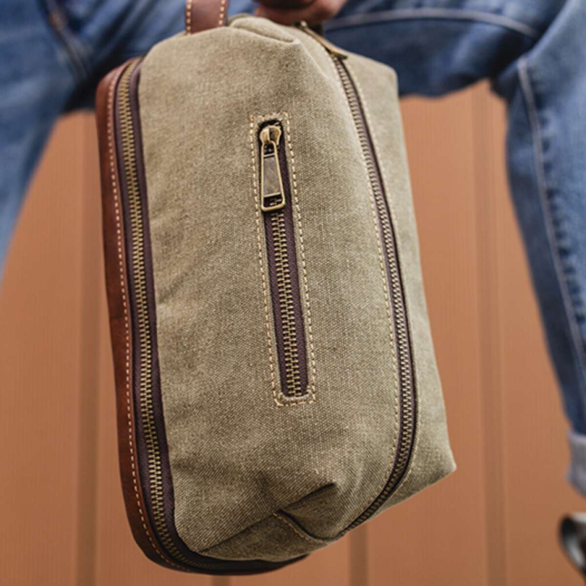 Neceser Nero Canvas - Verde 