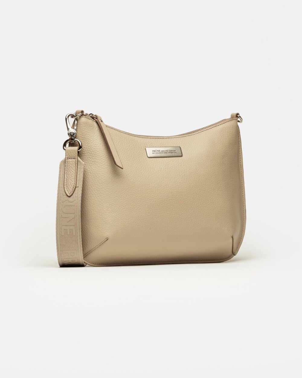 Bandolera Mia en cuero graneado Taupe