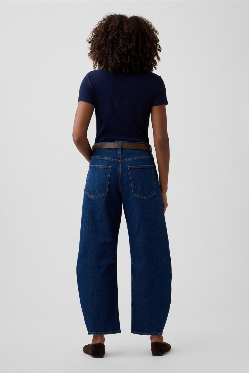 Jean Barrel Mujer Dark Wash