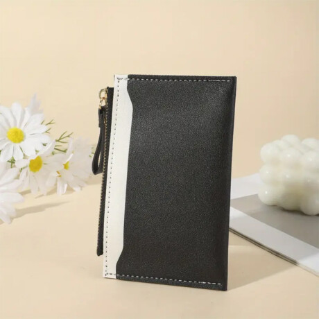 Monedero tarjetero bicolor Negro