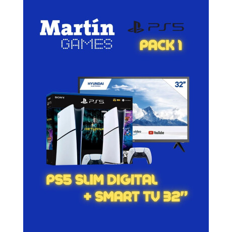 PACK PS5 SLIM DIGITAL + SMARTV 32´´ PACK PS5 SLIM DIGITAL + SMARTV 32´´