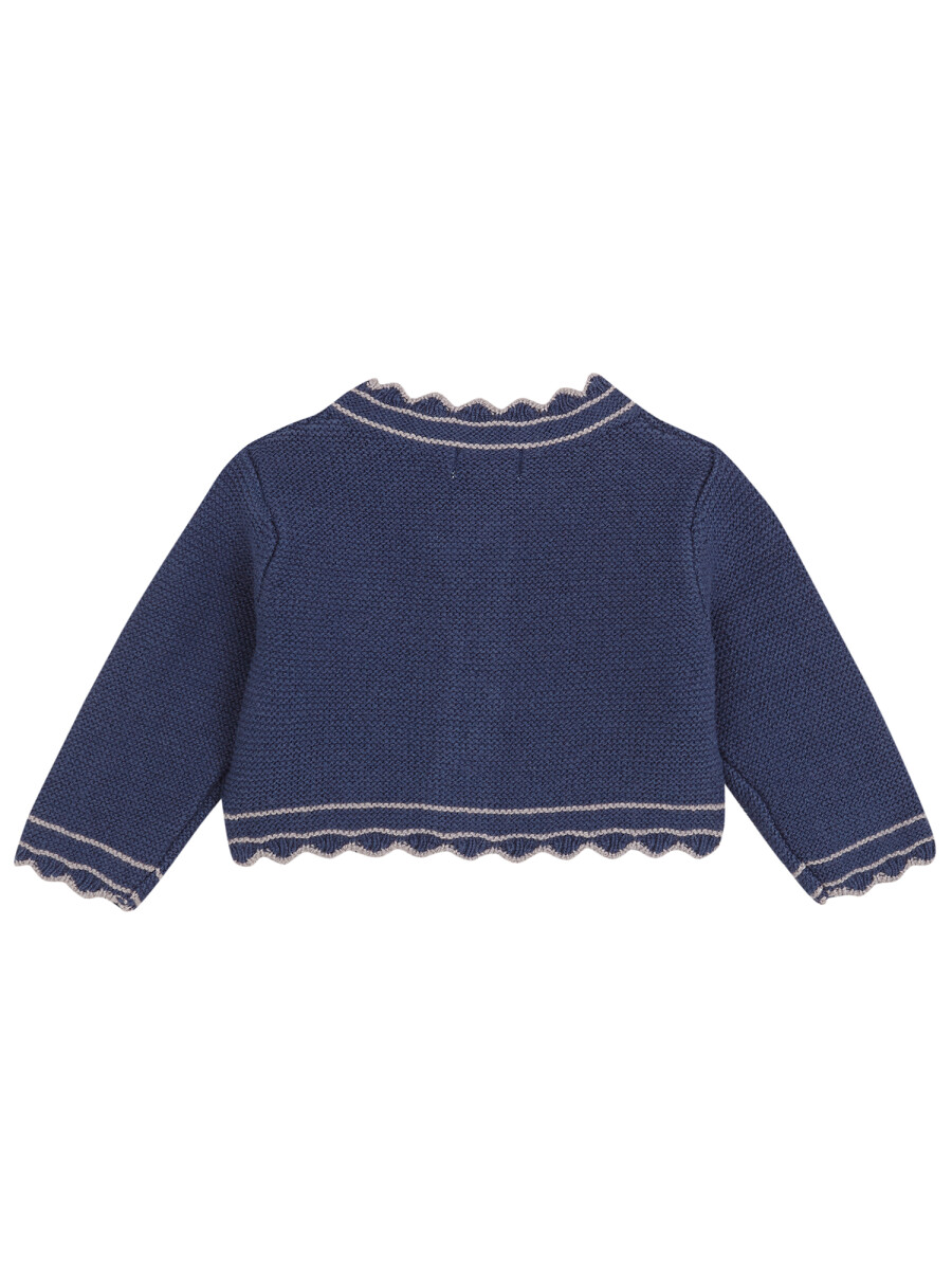 Chaqueta De Punto Azul Medio Oscuro