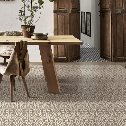 Porcelanato Beige Blanco Mate Tipo Patchwork 20X20Cm Piso Pared GAMAS DE BEIGE