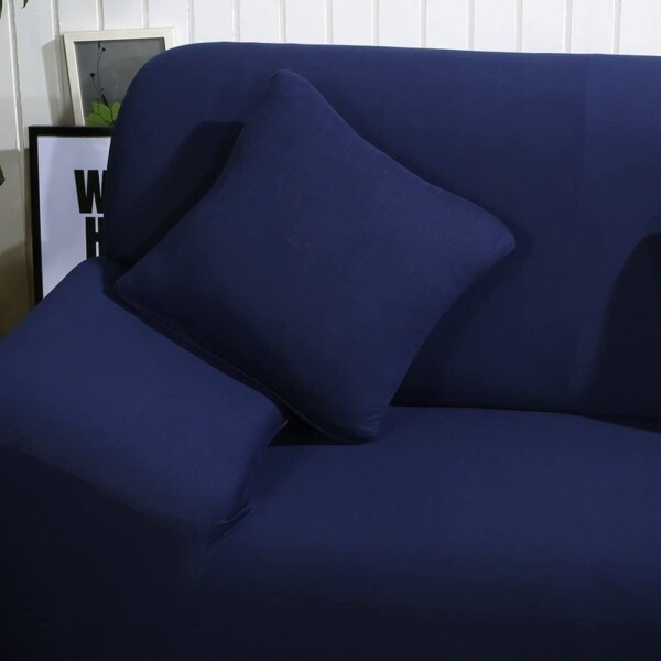 Pack X2 Funda Forro Cubre Sillon Sofa 1 Cuerpo Elastizada Color Variante Azul