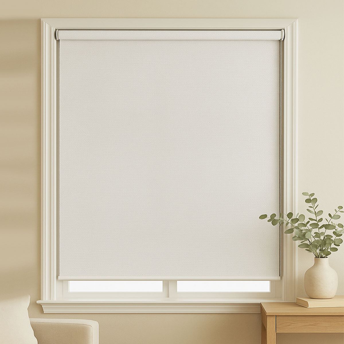 Cortina Blackout Texturada 100% opaca roller 1.20x2.00m - Blanco 