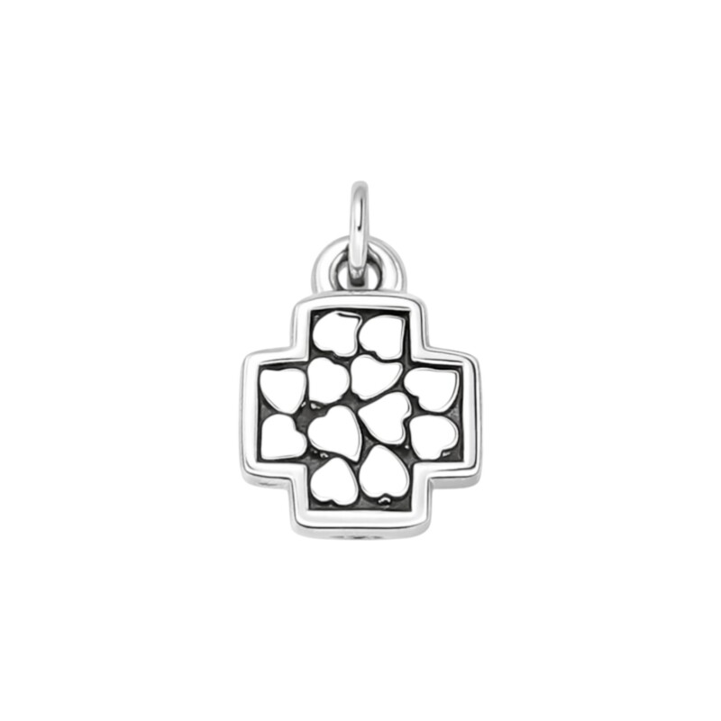 Dije Cruz Corazones - Plata 925 - sin piedra - CP4697 sinpiedra