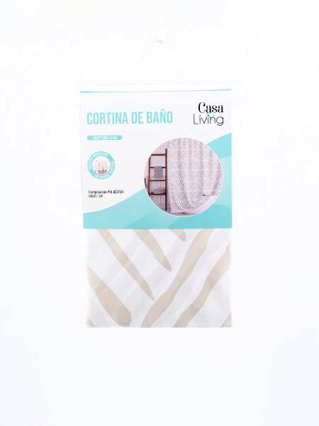 CORTINA BAÑO POLIESTER BEIGE