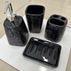 Set de accesorios de baño 4 piezas Negro Set De Accesorios De Baño 4 Piezas Negro