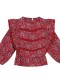 Camisa Estampada De Flores Con Tiras Rosa