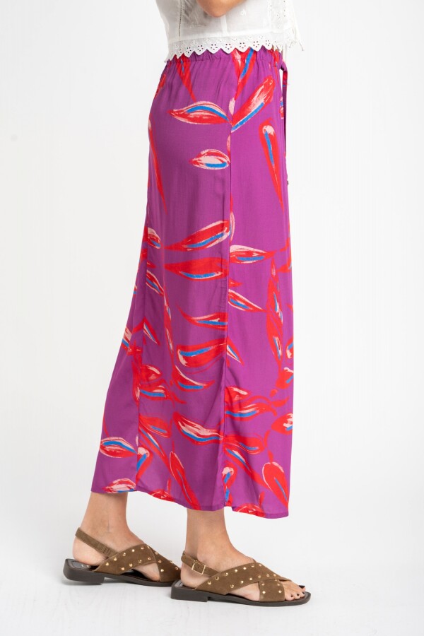 Falda Print Fucsia