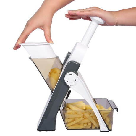 Cortador Rebanador Rallador Procesador Manual de Verduras Gris